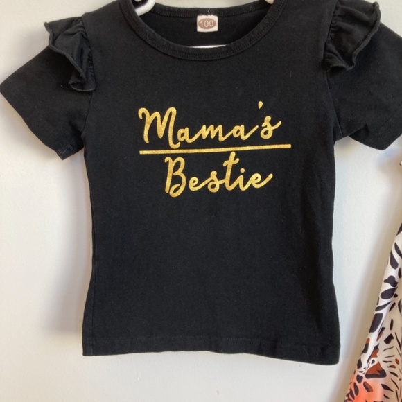 Toddler Girls (3T) Mama’s Bestie/Animal Print Outfit - Picture 2 of 9